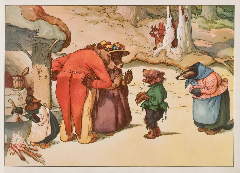 Bruin; den lilla björnens äventyr, plansch 8 av Louis Moe
