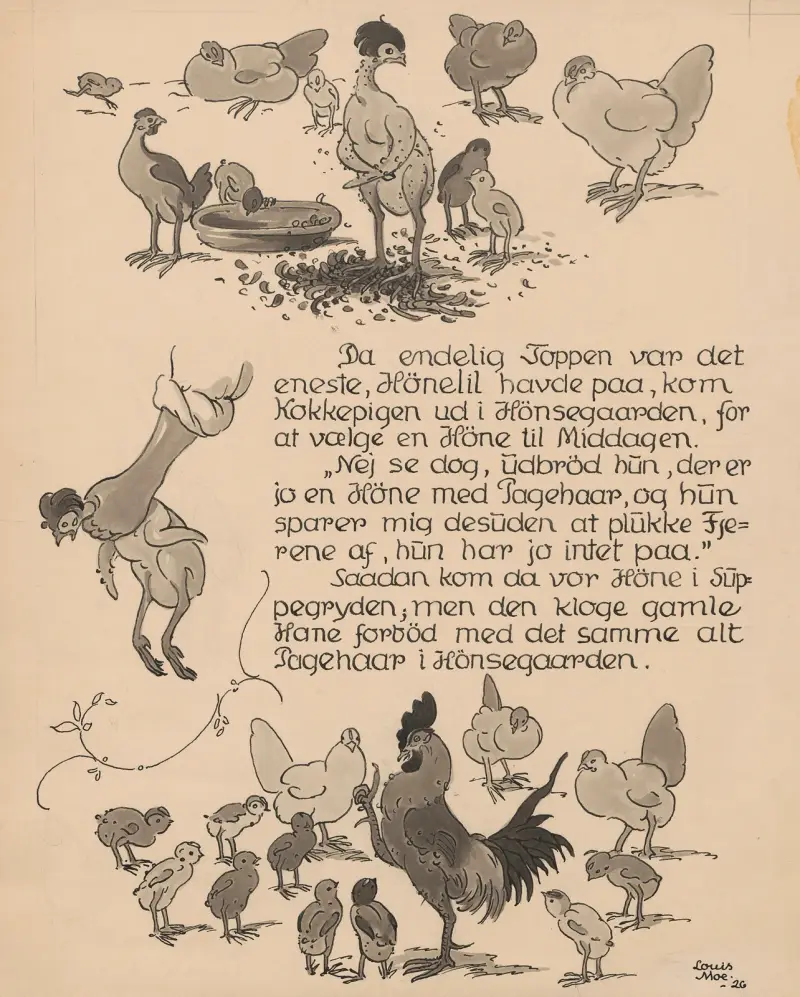 Hønen med Pagehaaret, 1926 av Louis Moe