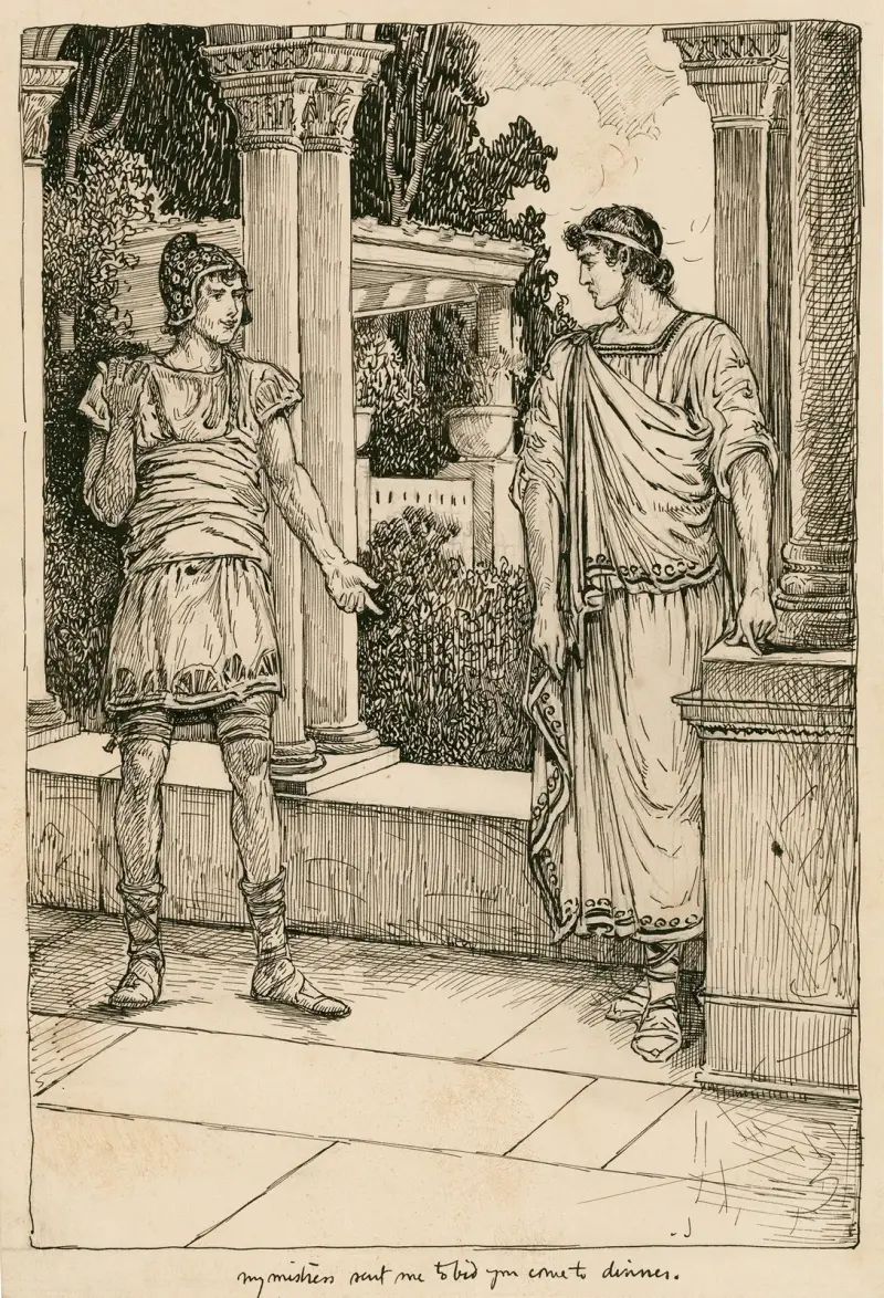 Comedy of errors. My mistress sent me to bid you come to dinner av Louis Rhead
