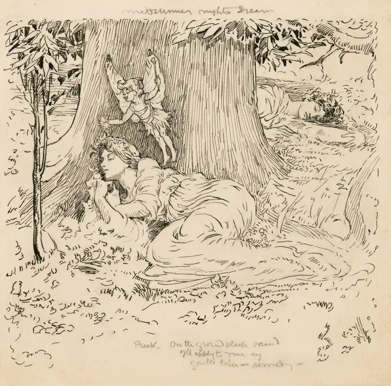 Midsummer night’s dream, Puck; On the ground sleep sound av Louis Rhead