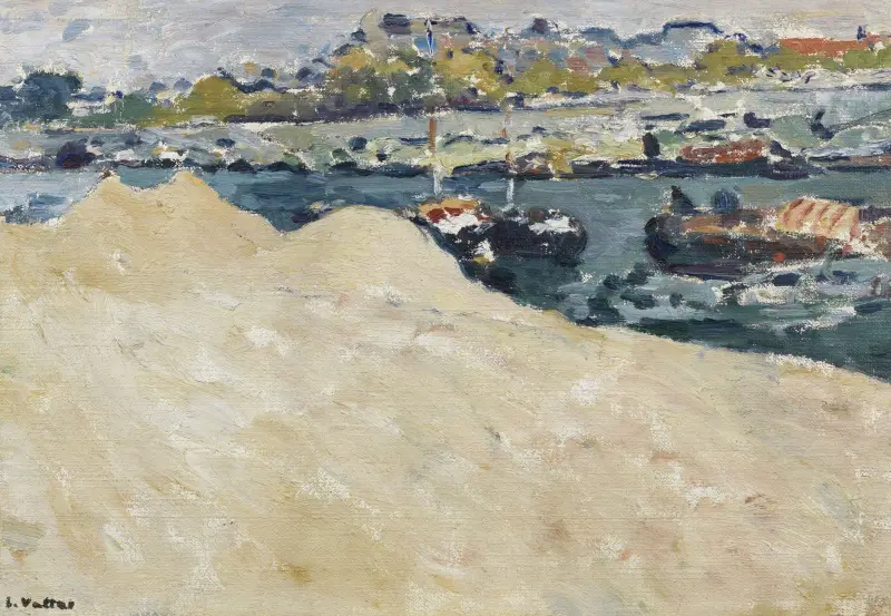 Sandbankar vid Seines kajer i Paris av Louis Valtat
