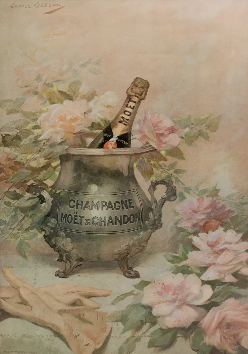 Reklamaffisch för Moët & Chandon av Louise Abbéma