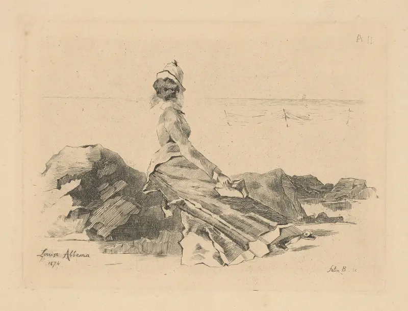 Kvinna sittande på en klippa, 1874 – nr 2 av Louise Abbéma