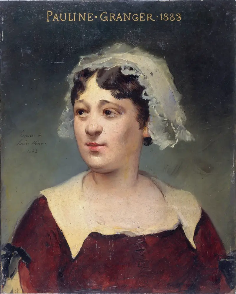 Porträtt av Pauline Granger (1833–1913), medlem av Comédie-Française av Louise Abbéma