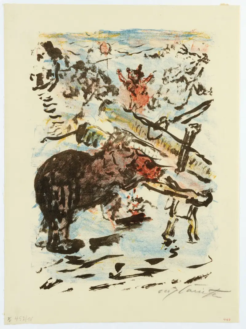 Reinecke fångar björnen Braun i ett kluvet träd av Lovis Corinth