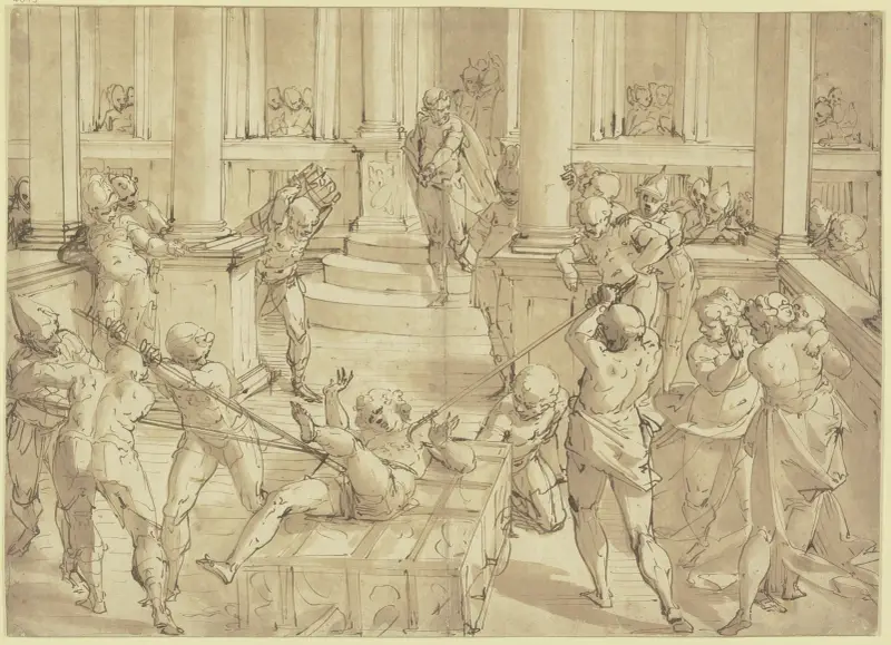 Sankt Laurentius martyrium av Luca Cambiaso
