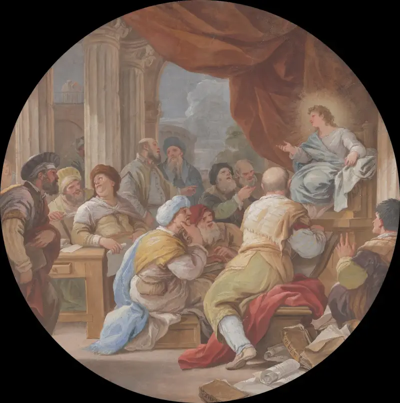 Christus unter den Schriftgelehrten, 1685 von Luca Giordano