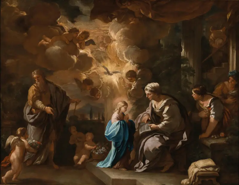 Die Erziehung der Jungfrau von Luca Giordano