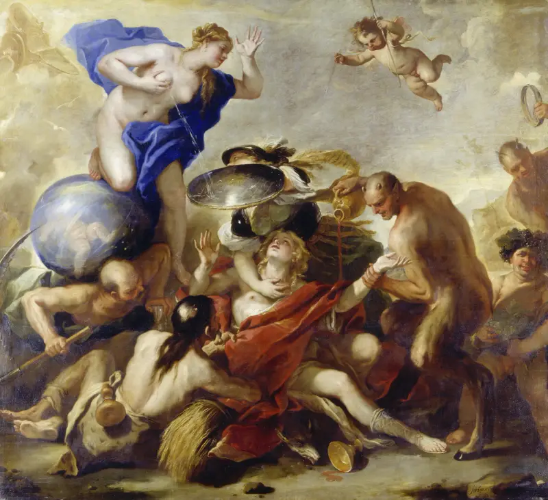 Ungdomen frestad av lasterna av Luca Giordano