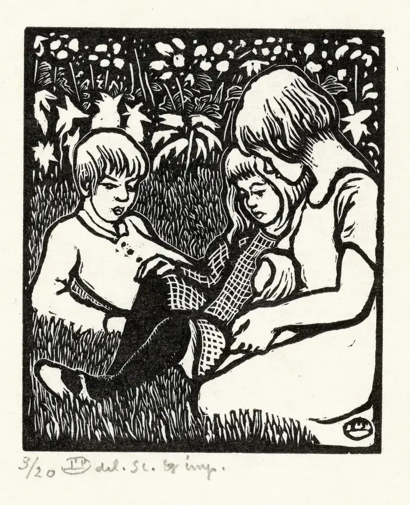 Drie kinderen av Lucien Pissarro