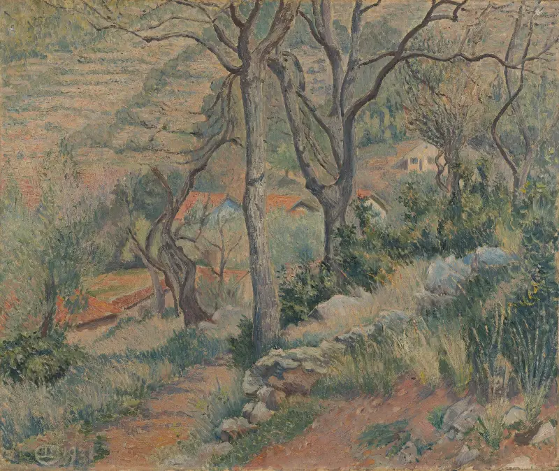 Byns utkant, Dardennes av Lucien Pissarro