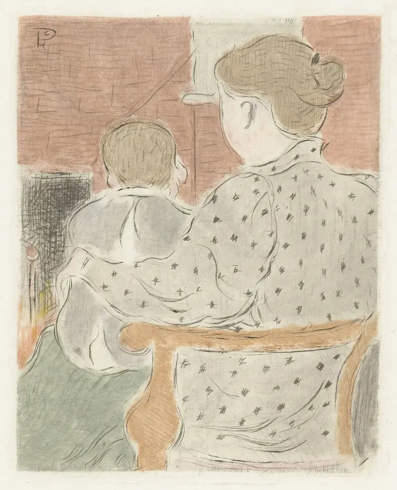 Matka s dítětem, Lucien Pissarro