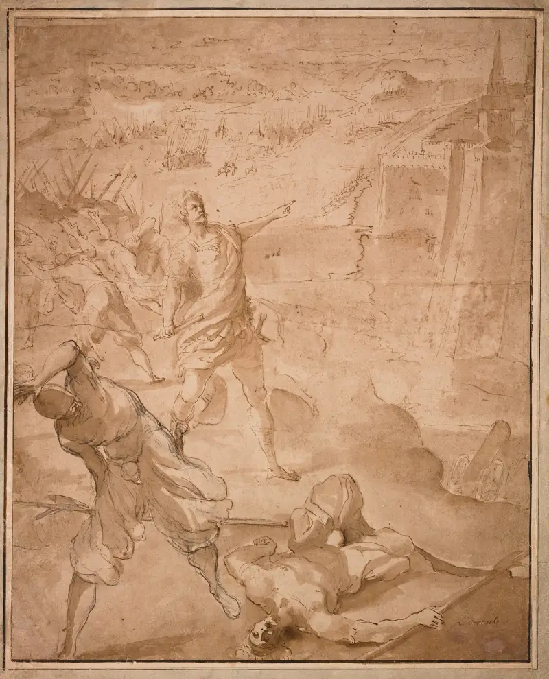 Alexander Farnese leitet die Belagerung von Antwerpen von Ludovico Carracci