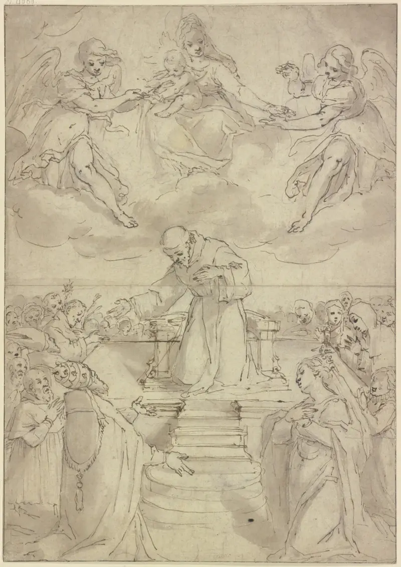Allegori över Frans av Assisis ordensband av Ludovico Carracci