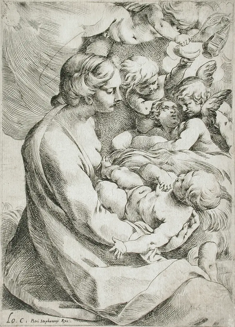 Madonnan med barnet och änglar, 1595 – nr 2 av Ludovico Carracci