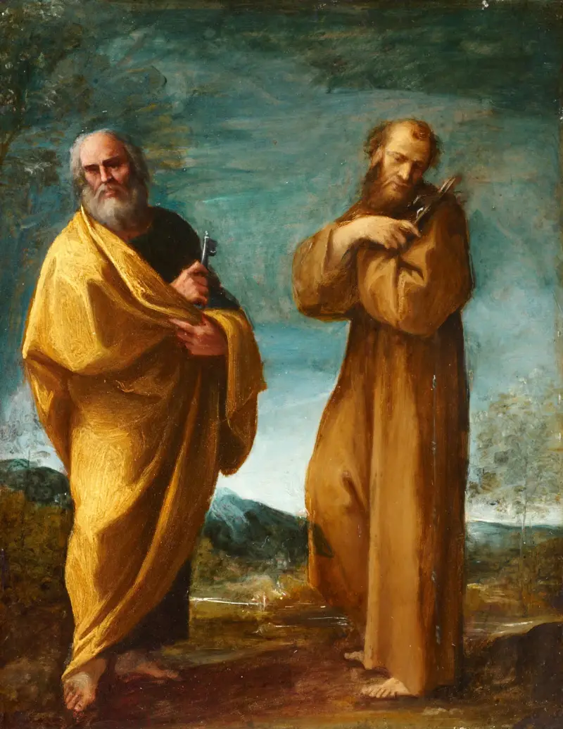 Helgonen Petrus och Franciskus av Assisi av Ludovico Carracci