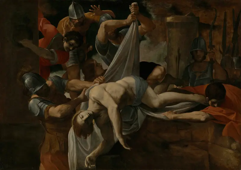 Der heilige Sebastian wird in die Cloaca Maxima geworfen von Ludovico Carracci