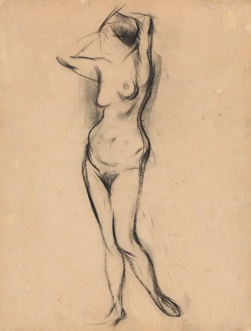 Stehender weiblicher Akt, 1914 – Nr. 1 von Ludvig Karsten