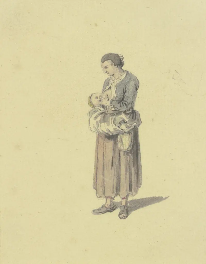 Stillende Frau von Johann Ludwig Aberli