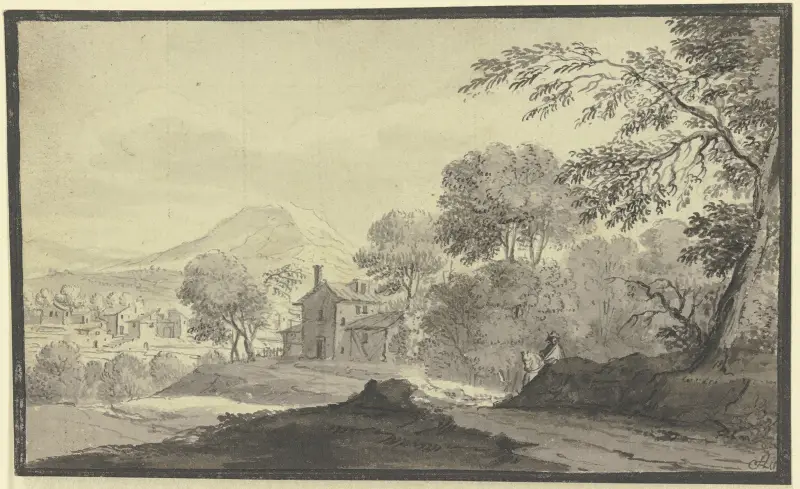 Haus an einem Weg av Johann Ludwig Aberli