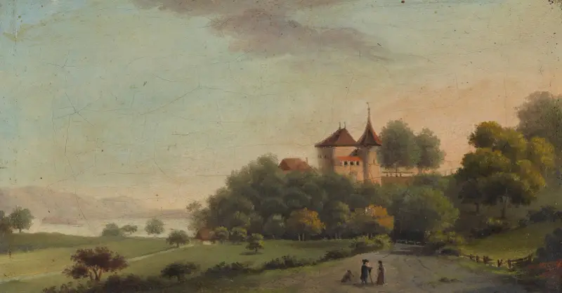 Le Chateau de Cerlier av Johann Ludwig Aberli