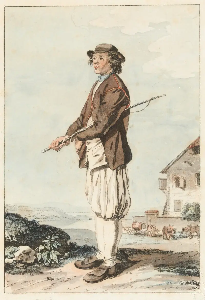 Paysan des environs du Lac de Morat av Johann Ludwig Aberli