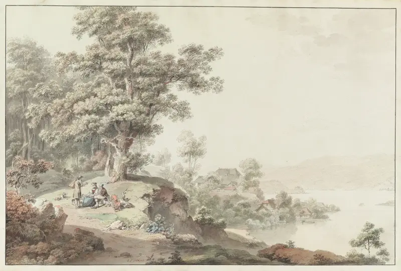 Blick auf die Umgebung des Bielersees von Johann Ludwig Aberli