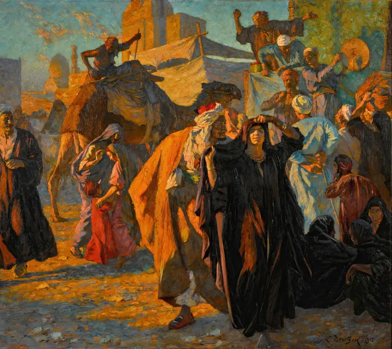 En gatufest i Kairo av Ludwig Deutsch