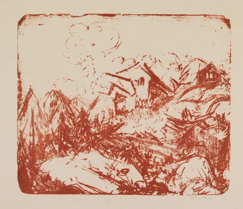 Alphütten, 1919 – nr 1 av Ernst Ludwig Kirchner