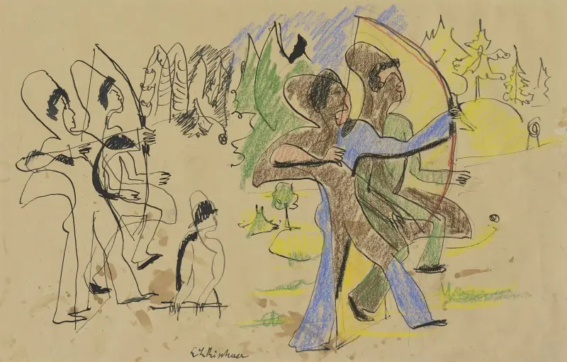 Archers, 1935 – nr 2 av Ernst Ludwig Kirchner
