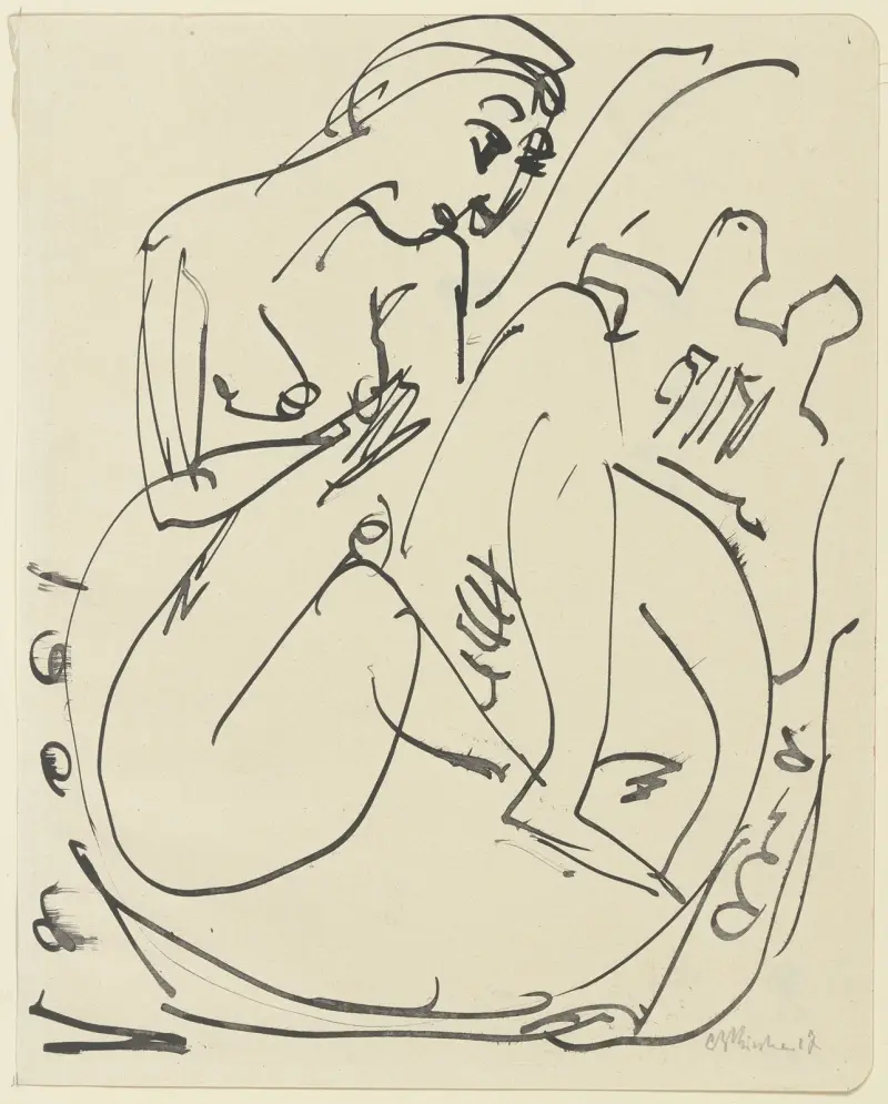 Badende im Tub av Ernst Ludwig Kirchner