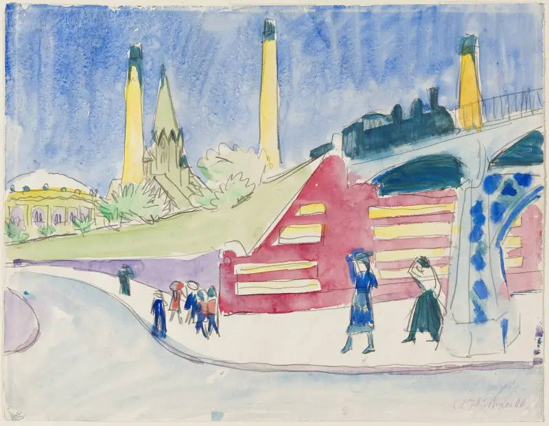 Bahndamm av Ernst Ludwig Kirchner