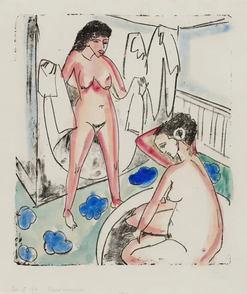 Bathing Girls in a Room av Ernst Ludwig Kirchner