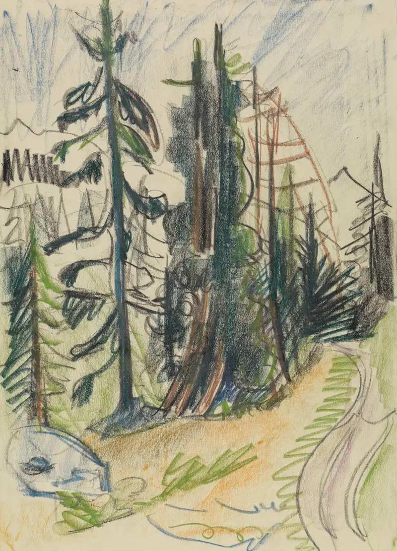 Bergtannen und Weg von Ernst Ludwig Kirchner