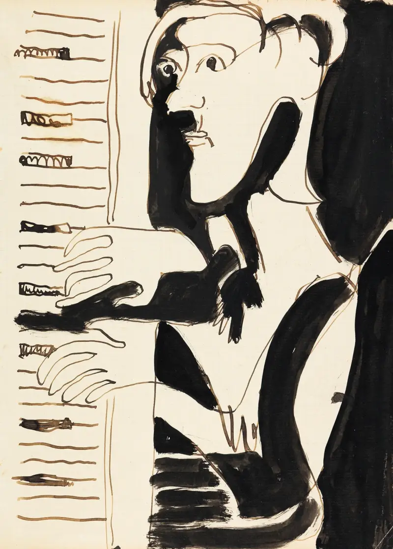 Orgelspelaren (Orgler) från Spina av Julius Hembus av Ernst Ludwig Kirchner