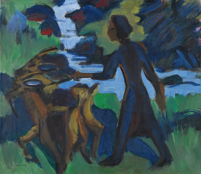 Frau mit Ziege von Ernst Ludwig Kirchner