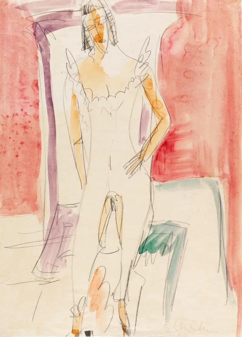 In Hemdhose (Frau in Hose, Berlin) von Ernst Ludwig Kirchner