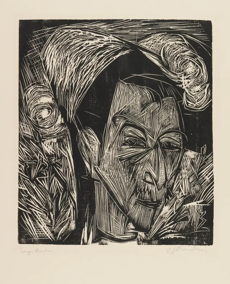 Kopf David Müller av Ernst Ludwig Kirchner