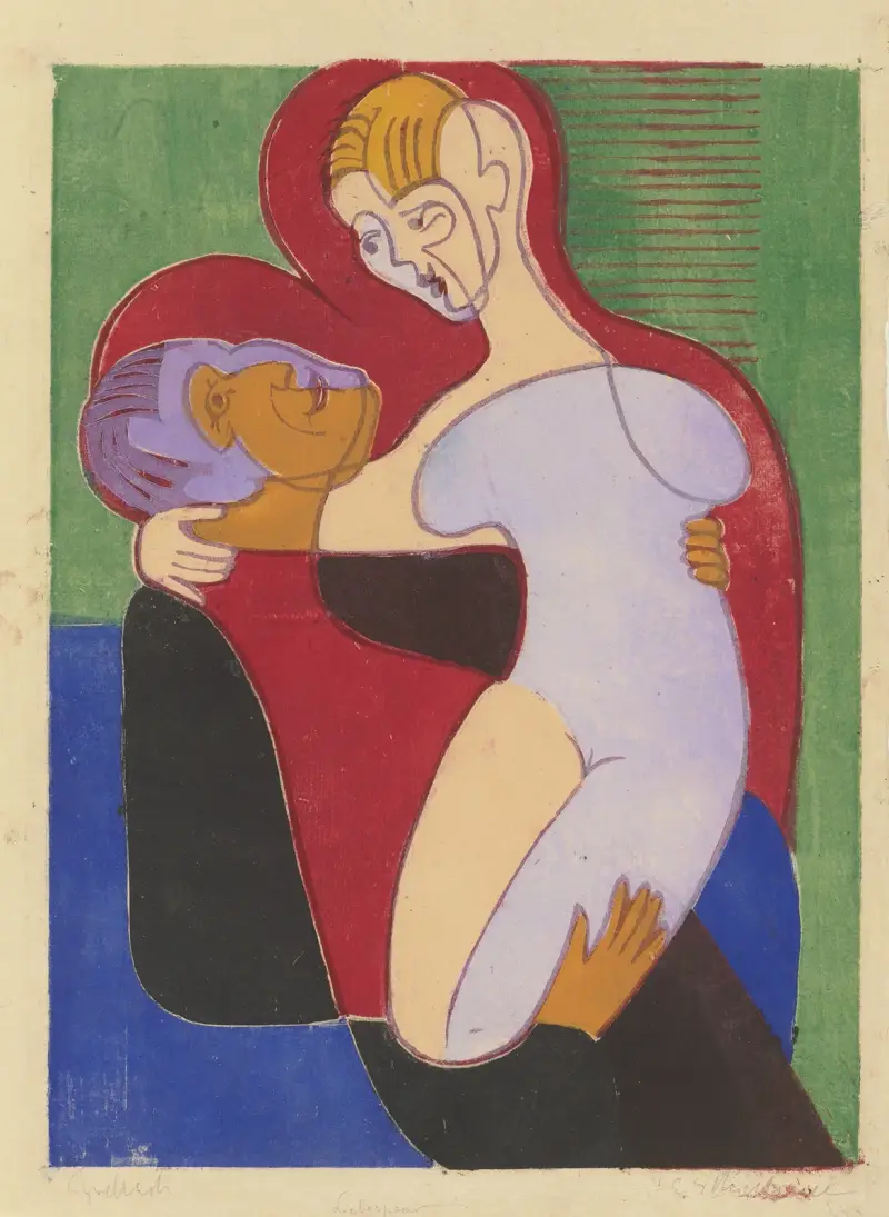 Liebespaar (Elisabeth und Julius Hembus) av Ernst Ludwig Kirchner