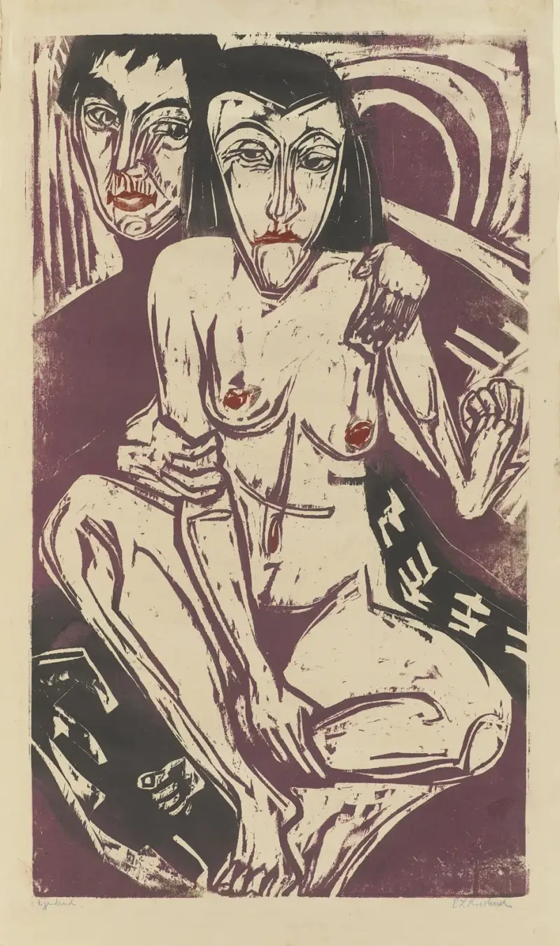 Melancholie (Selbstbildnis mit Erna) von Ernst Ludwig Kirchner