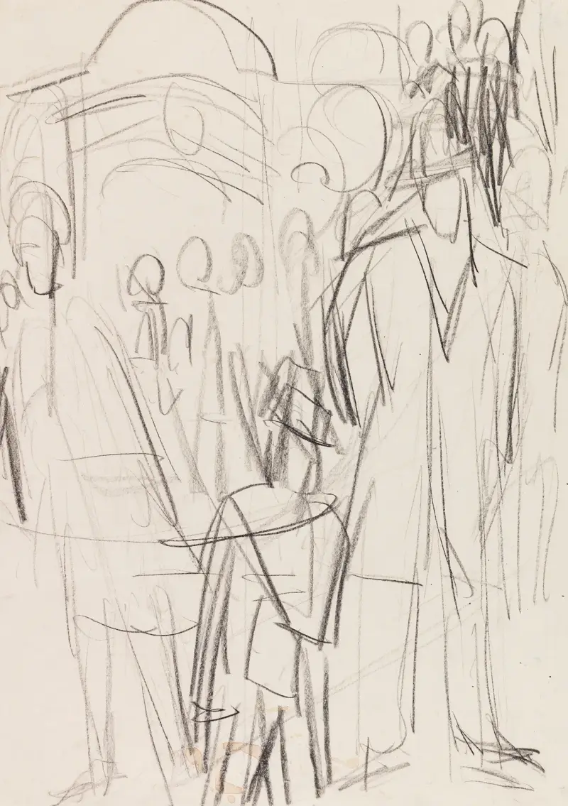 Nattlig gatuscen i Berlin av Ernst Ludwig Kirchner