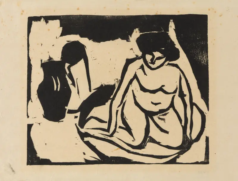 Naken flicka i badet av Ernst Ludwig Kirchner