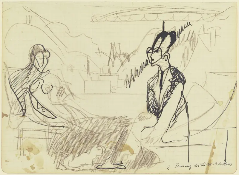 People on the deck chair, 1935 – nr 1 av Ernst Ludwig Kirchner