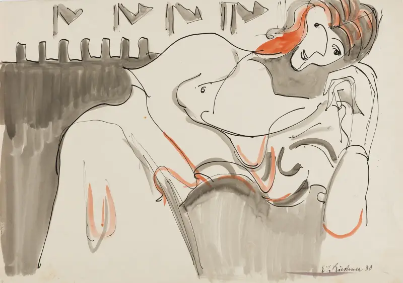 Odpočívající žena, Ernst Ludwig Kirchner