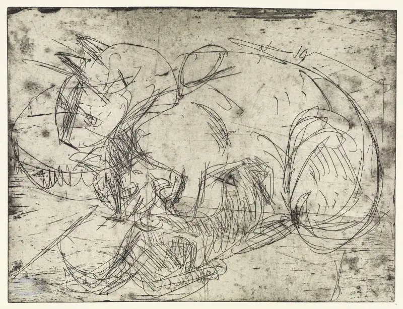 Säugende Katze av Ernst Ludwig Kirchner