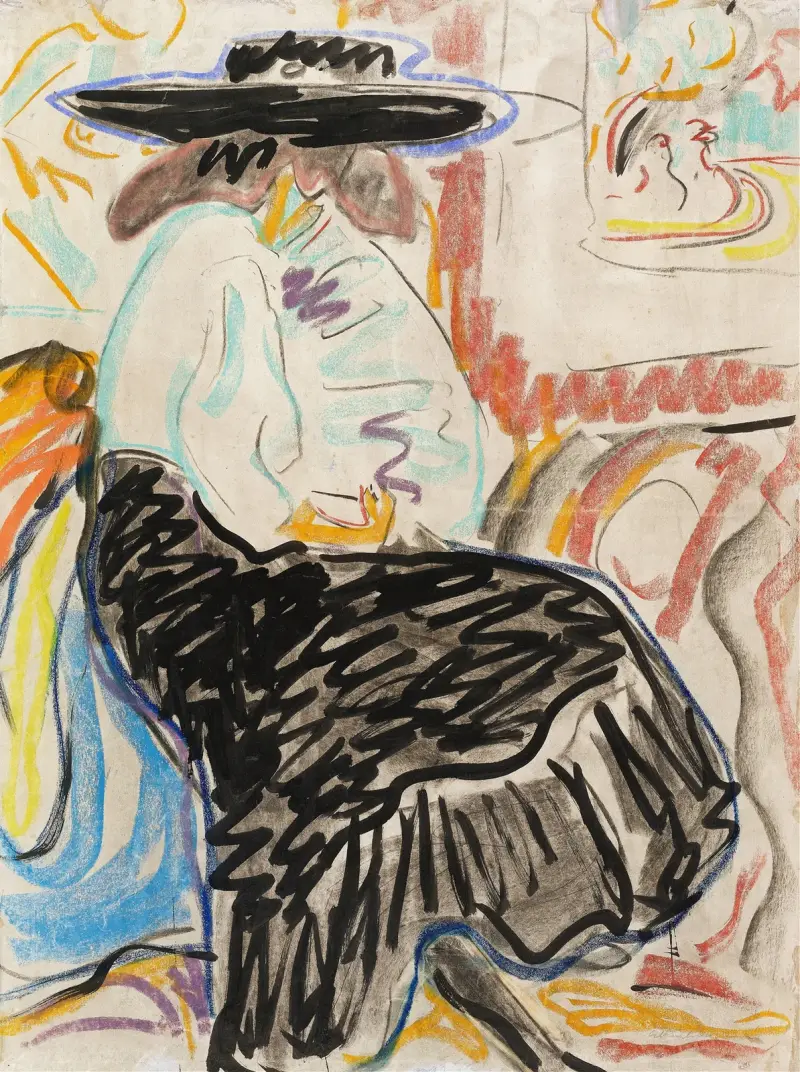 Sitzende Frau im Atelier von Ernst Ludwig Kirchner