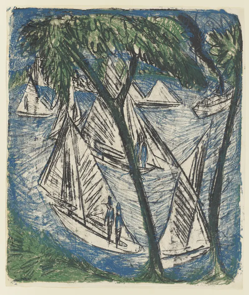 Segelboote bei Grünau von Ernst Ludwig Kirchner