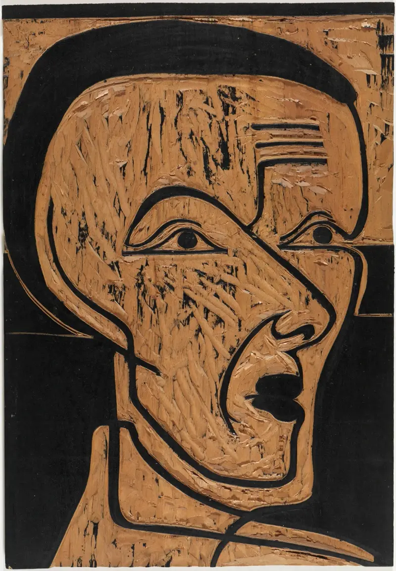 Självporträtt med ritstift av Ernst Ludwig Kirchner