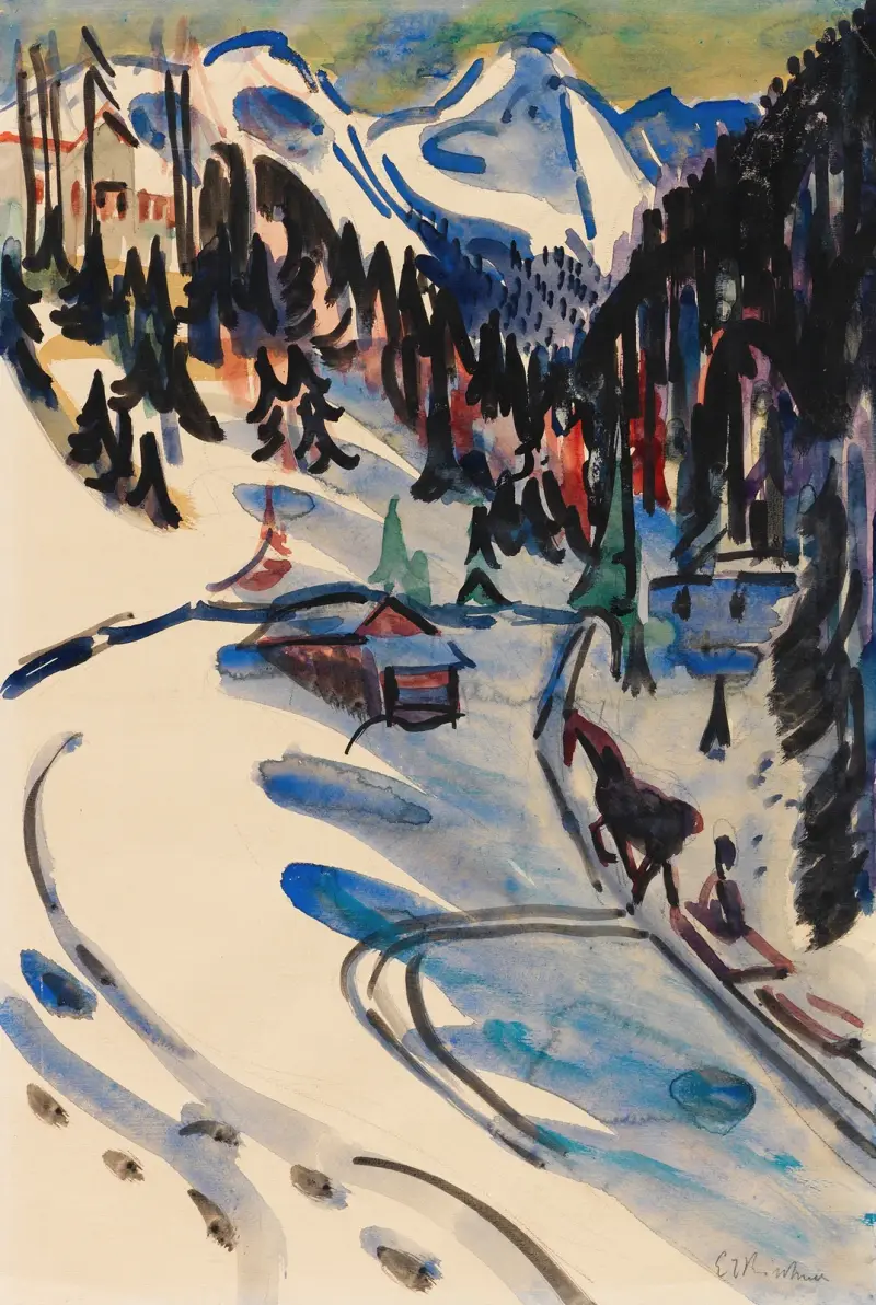 Sertigtal im Winter av Ernst Ludwig Kirchner