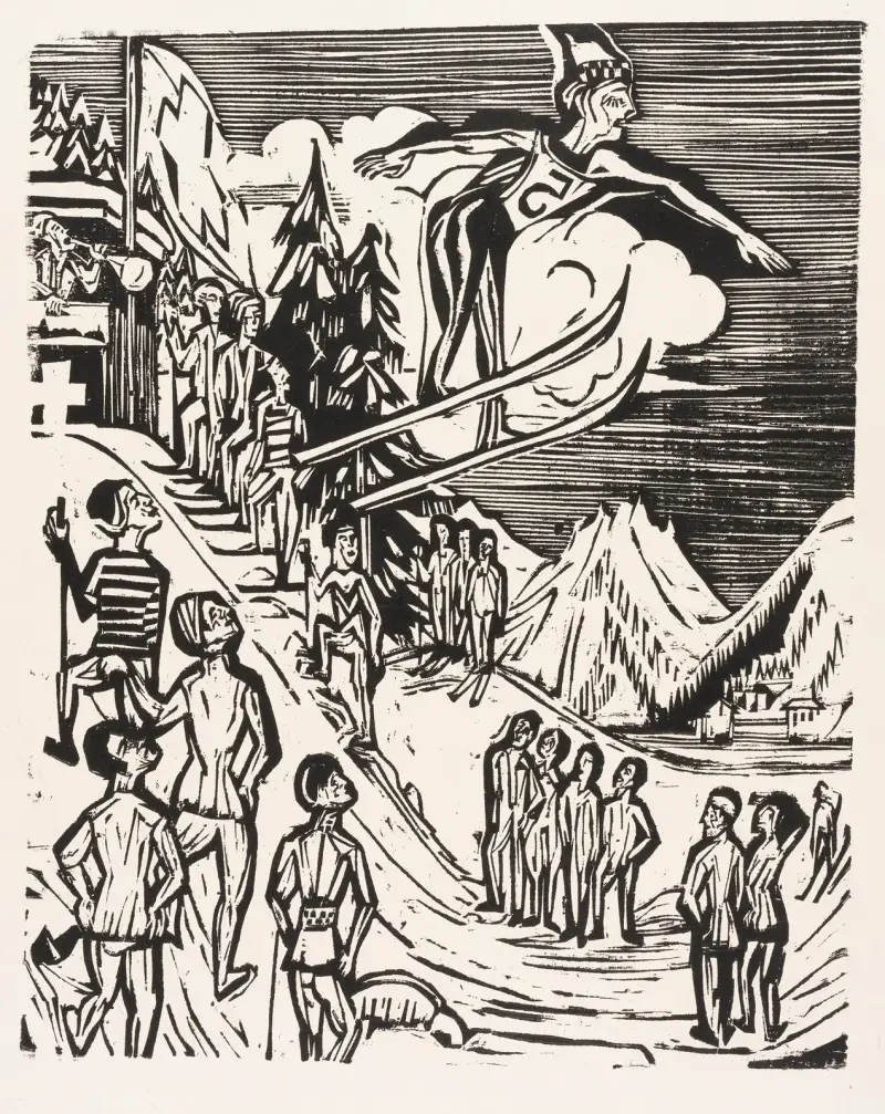 Skisprung von Ernst Ludwig Kirchner
